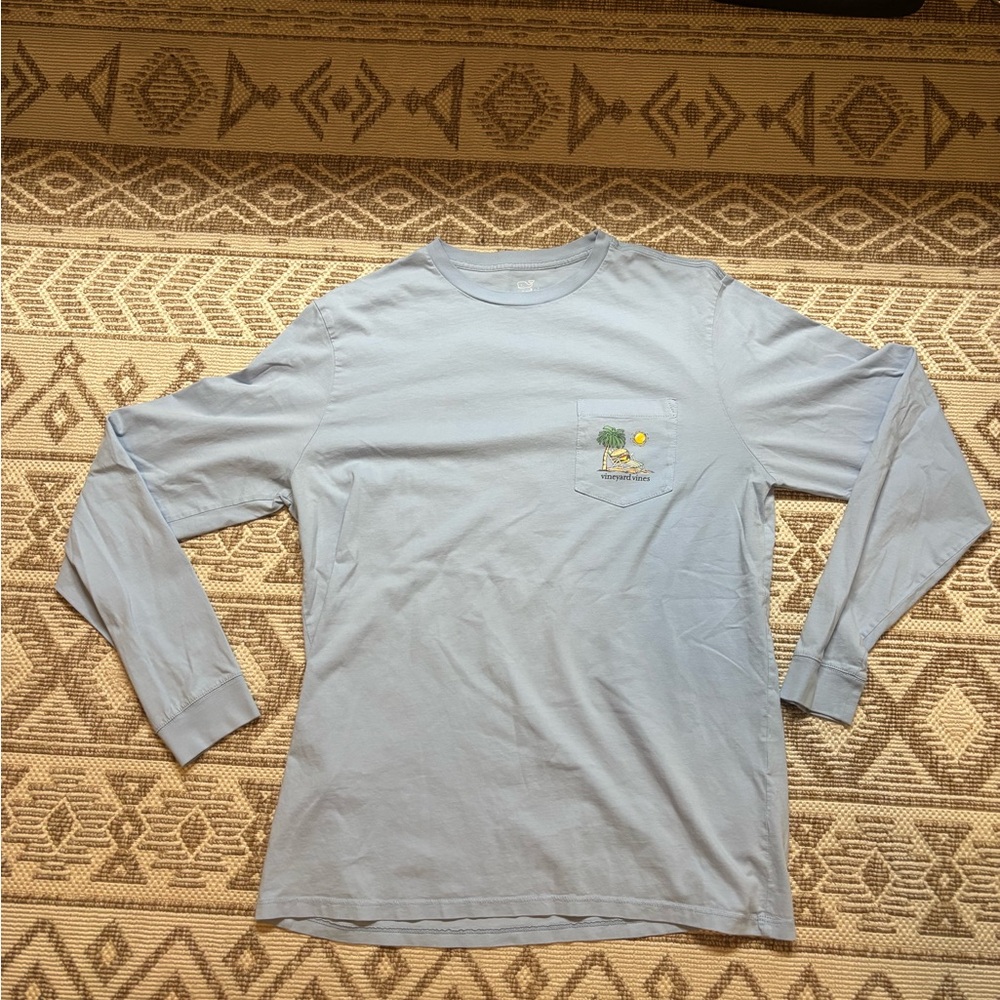Vineyard Vines Blue Long Sleeve Tee Soft Cotton Blend